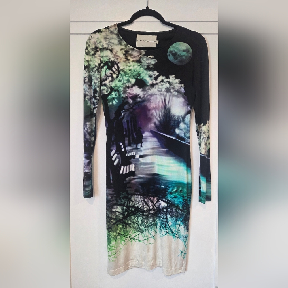 Vintage Mary Katrantzou Multicolor Artistic Dress